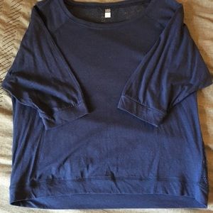 3/4 sleeve navy top